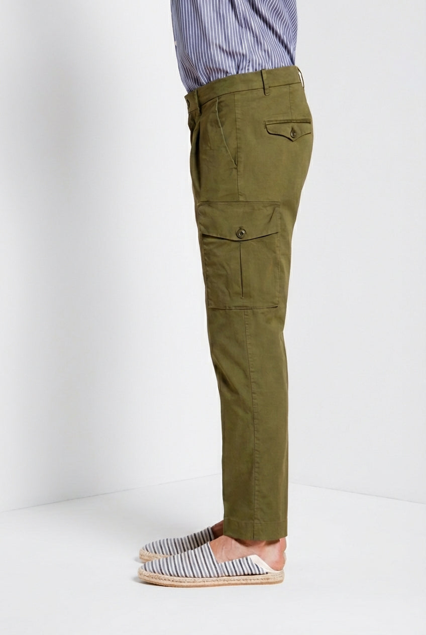 Cargo pantalón cargo hombre en sarga ligera elástica relaxed fit