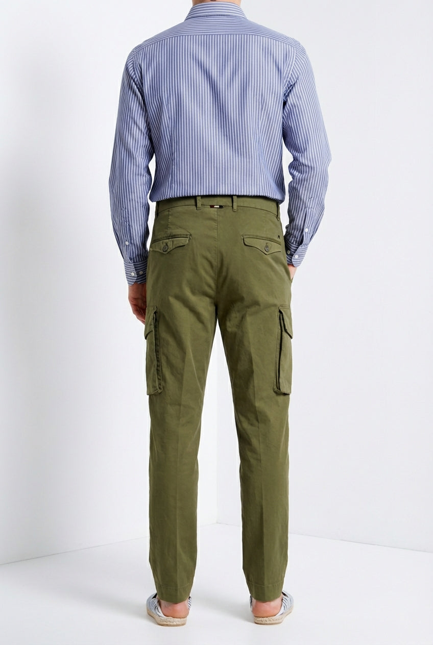 Cargo pantalón cargo hombre en sarga ligera elástica relaxed fit