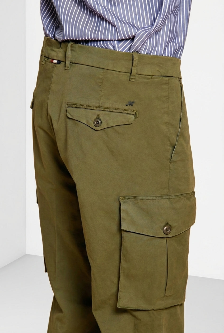 Cargo pantalón cargo hombre en sarga ligera elástica relaxed fit