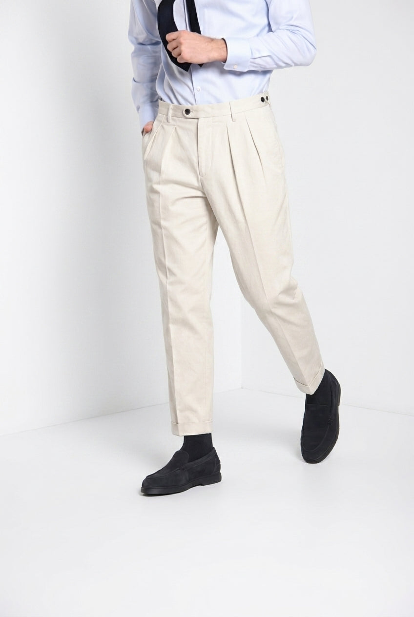 Don Johnson 2 Pinces Herren-Chinohose in bull carrot fit