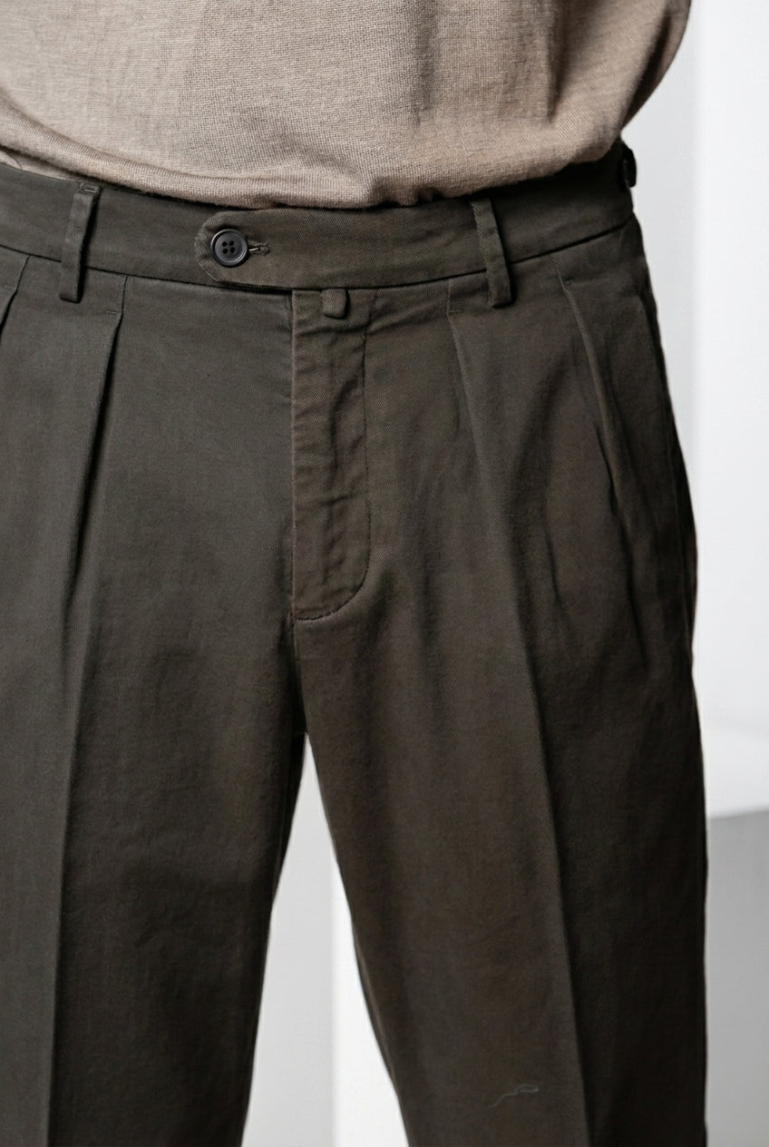 Don Johnson 2 Pinces pantalón chino de hombre en bull carrot fit