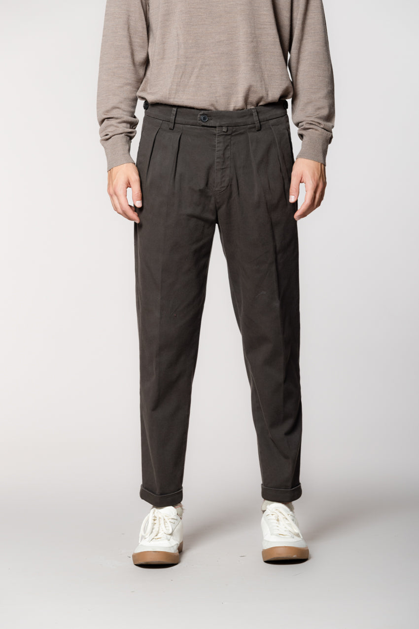 Don Johnson 2 Pinces pantalone chino uomo in bull carrot fit