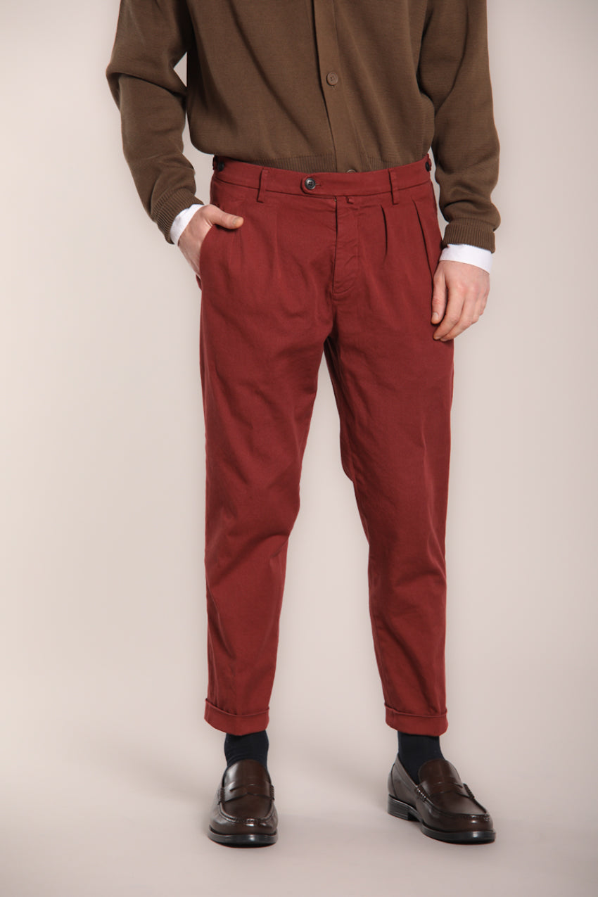 Foto 1 Don Johnson 2 Pinces pantalone chino uomo in bull carrot fit