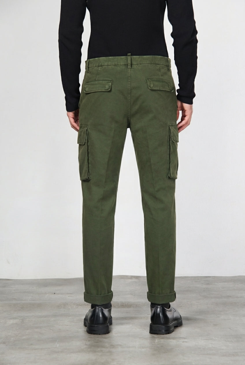 Chile pantalón cargo de hombre en gabardina carrot fit