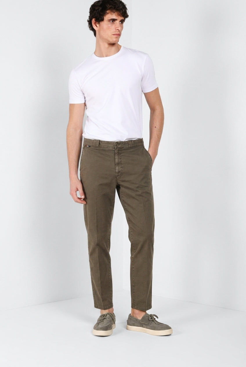 Madison M74 pantalone chino uomo in twill leggero stretch carrot fit