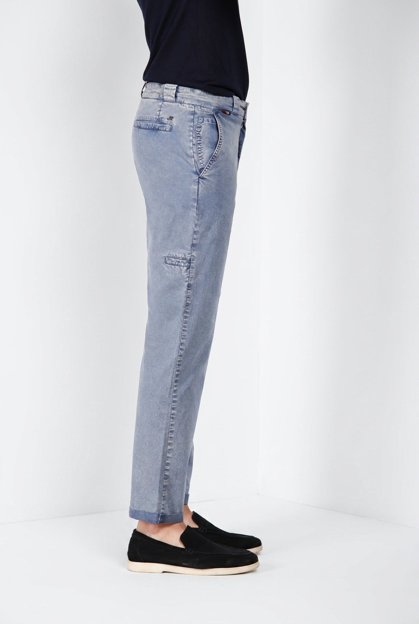 Madison M74 pantalón chino hombre en twill ligero stretch carrot fit