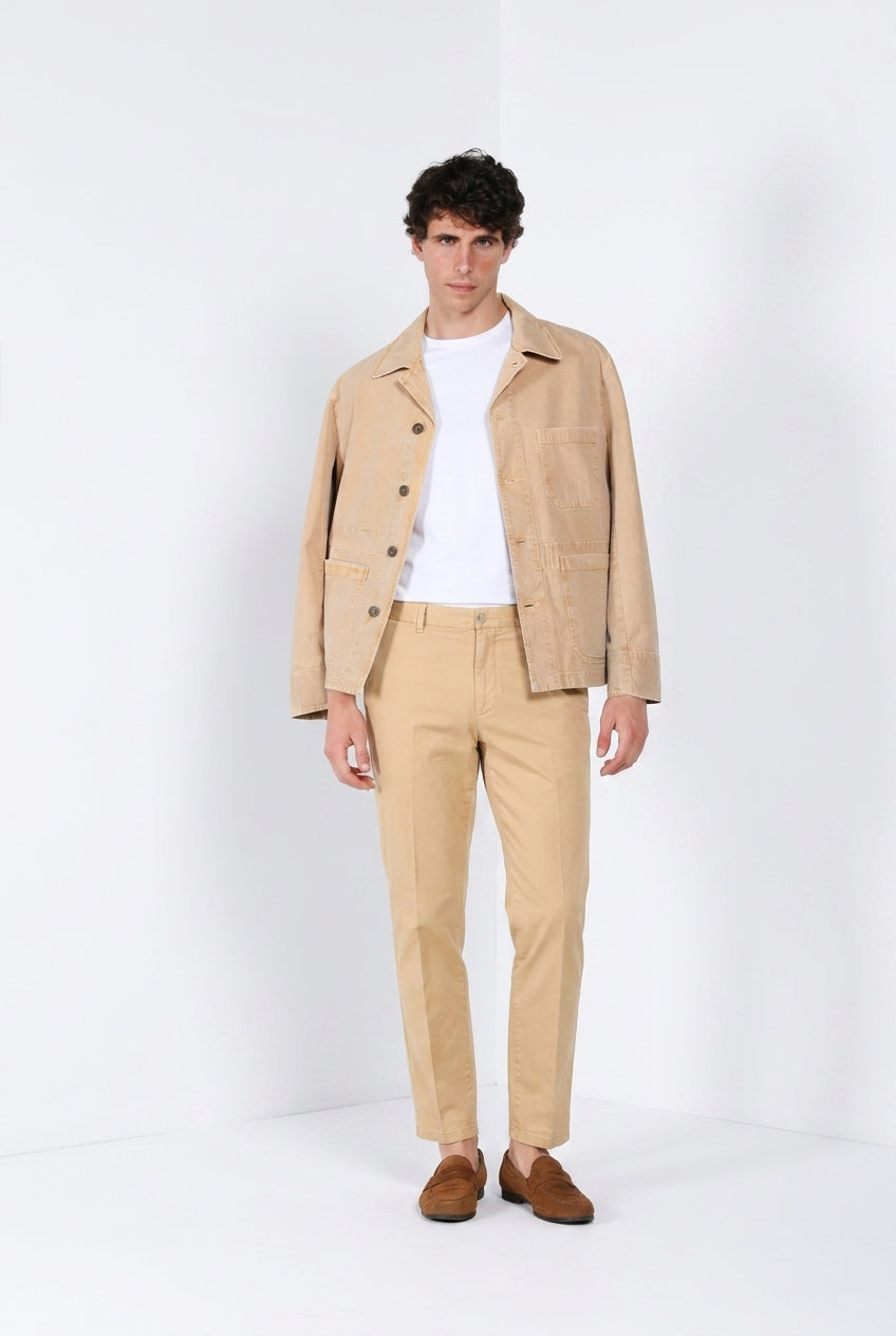 Madison M74 pantalon chino homme en twill léger stretch carrot fit