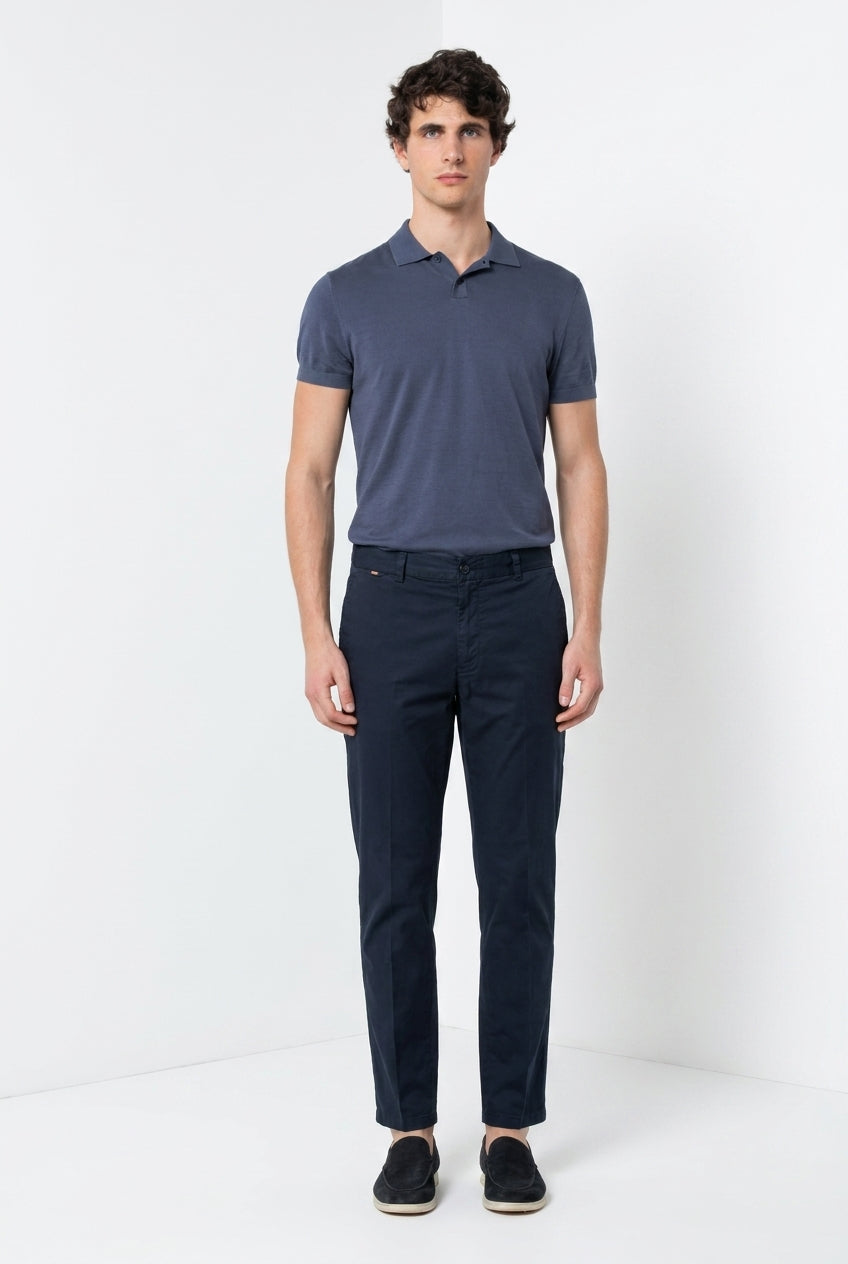 Madison M74 pantalone chino uomo in twill leggero stretch carrot fit