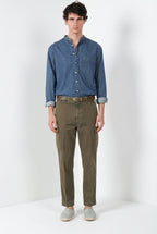 Chile M74 pantalón cargo hombre en panamá flameado relaxed fit ①
