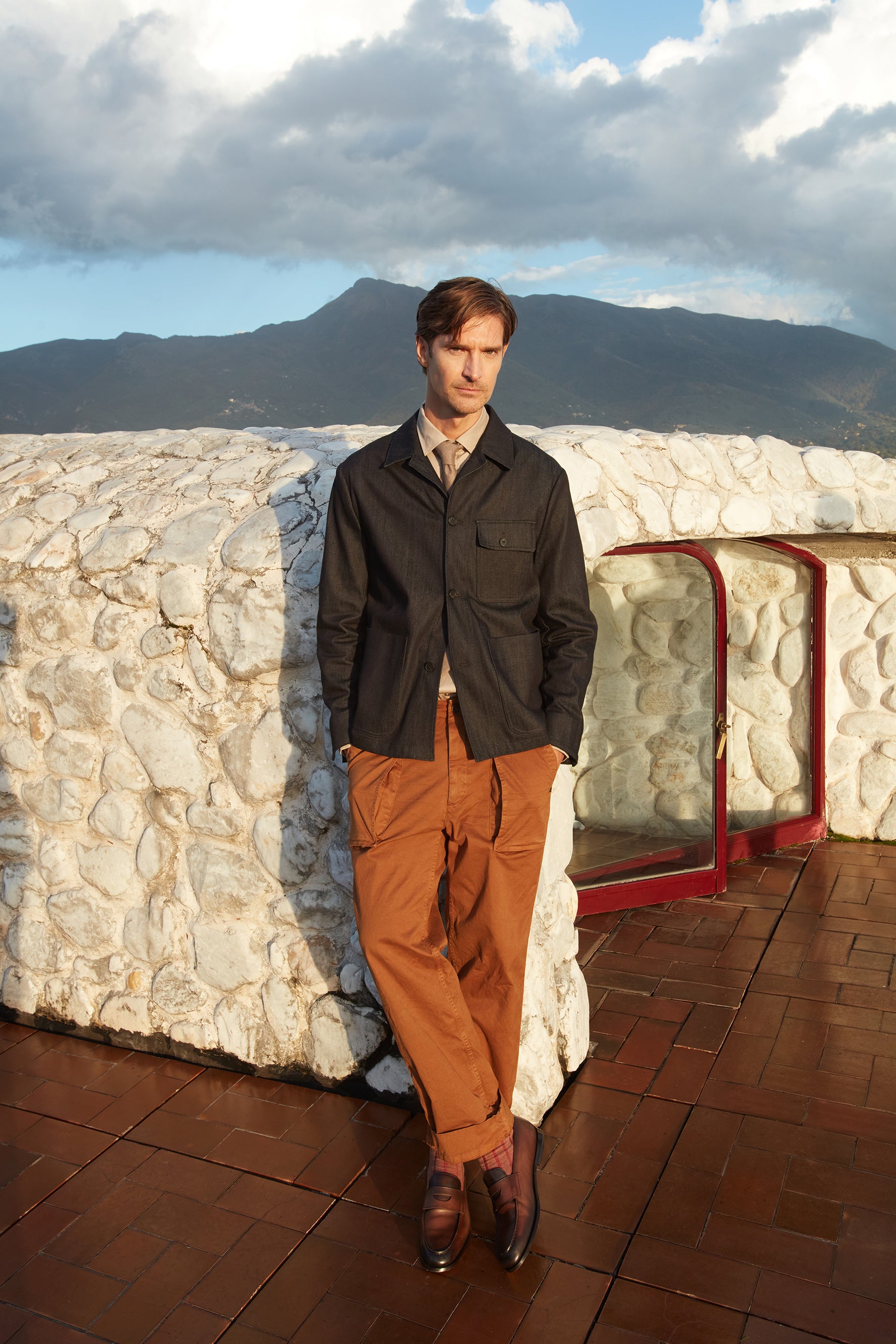 San Luis M74 pantalon cargo homme en gabardine relaxed fit 