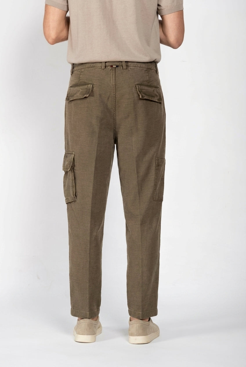 Cuba Work M74 pantalón cargo hombre en algodón flameado relaxed fit ①