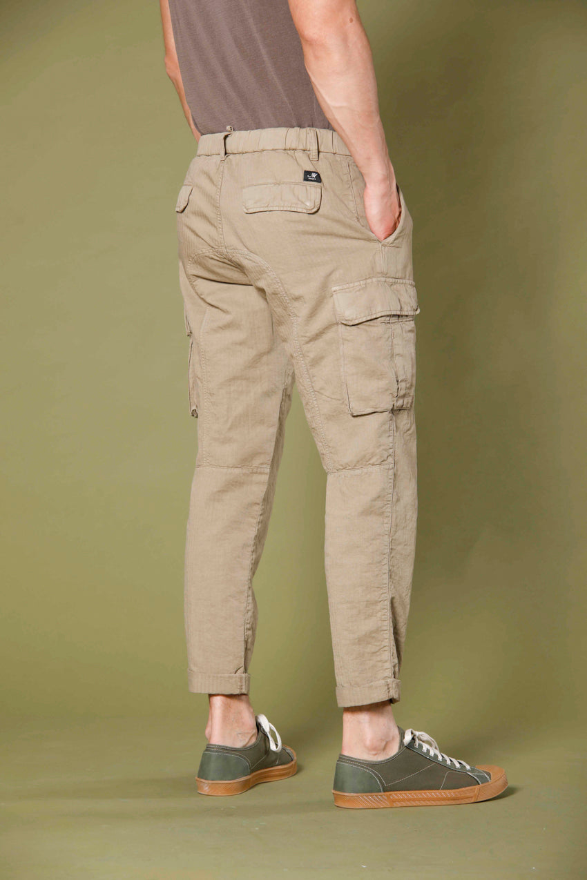 image 4 of men's cargo pants in hemp model chile buckle khaki color regular fit by mason's