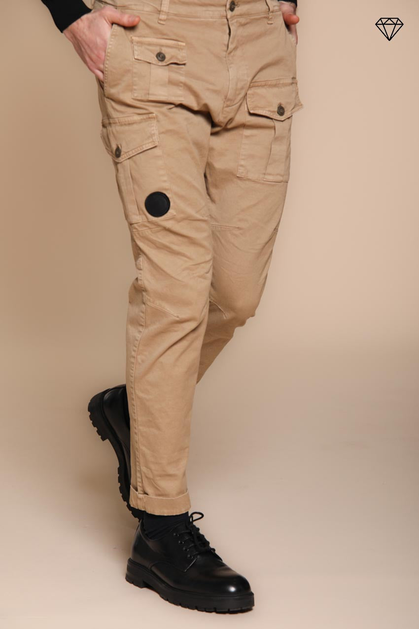 Foto 1 George Coolpocket pantalone cargo uomo in gabardina logo edition carrot fit ①
