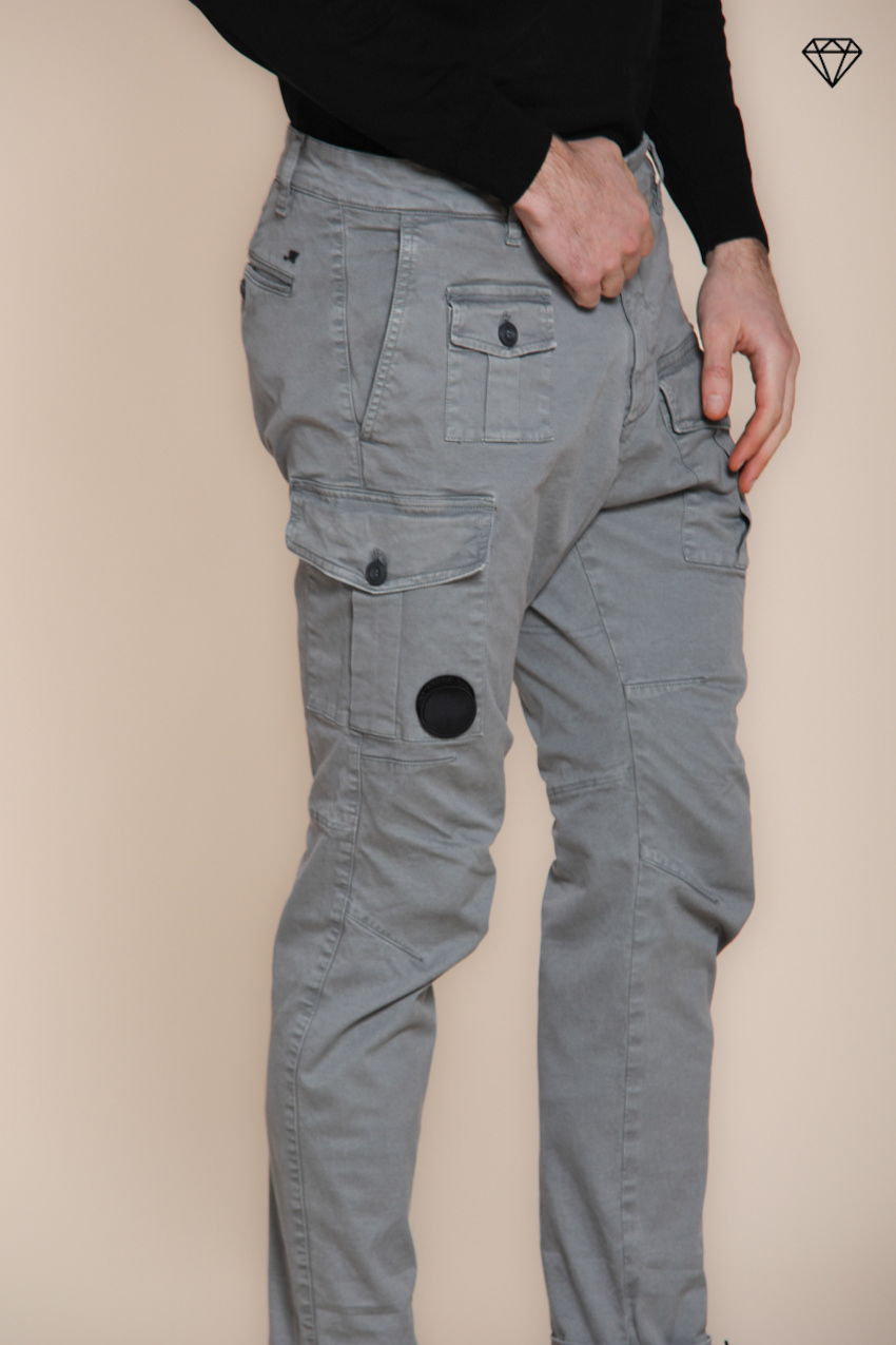 George Coolpocket pantalone cargo uomo in gabardina logo edition carrot fit ①