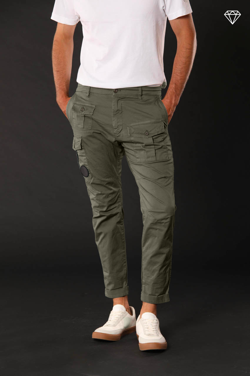 George Coolpocket men's cargo pants in lightweight pima cotton logo edition carrot fit ①