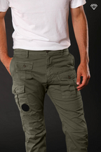 George Coolpocket men's cargo pants in lightweight pima cotton logo edition carrot fit ①