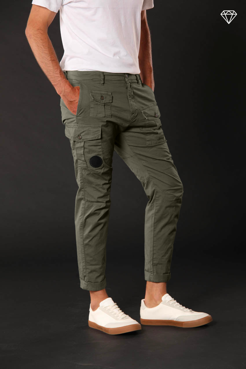 George Coolpocket men's cargo pants in lightweight pima cotton logo edition carrot fit ①