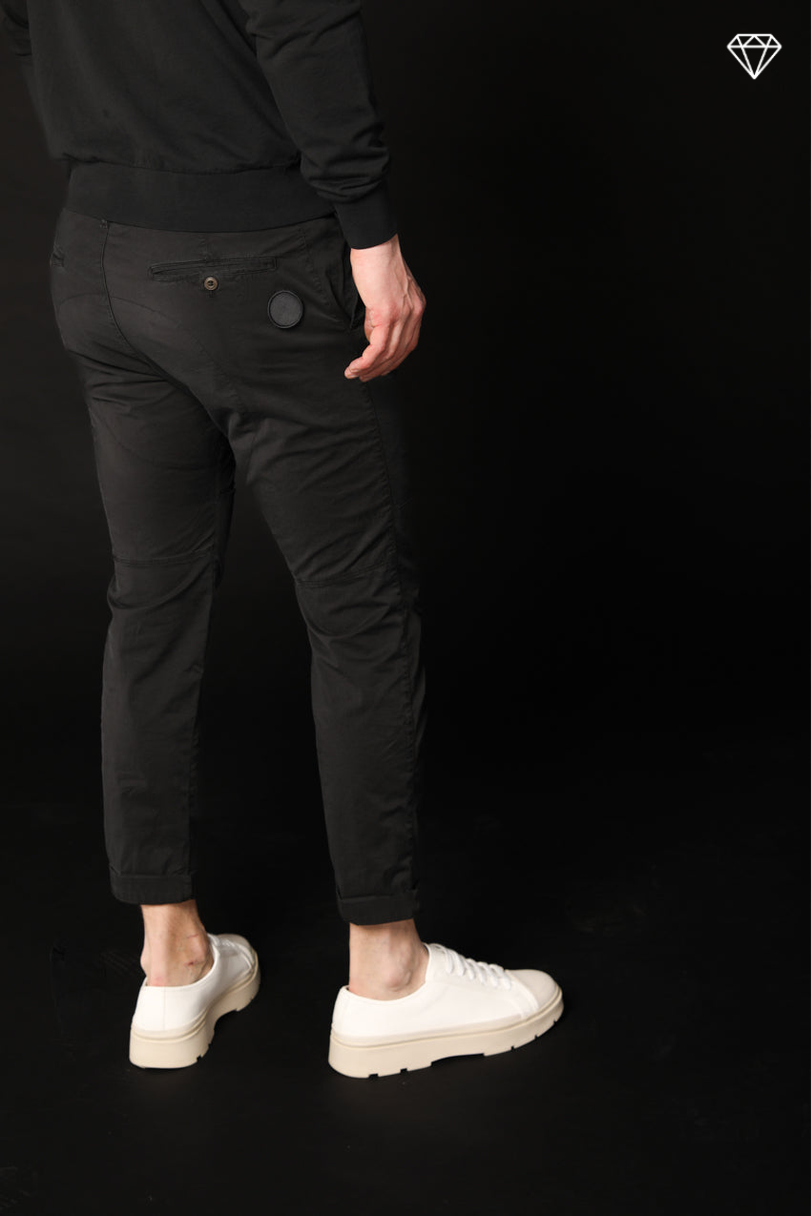 John Coolkhinos men's chino pants in stretch satin logo edition carrot fit ①