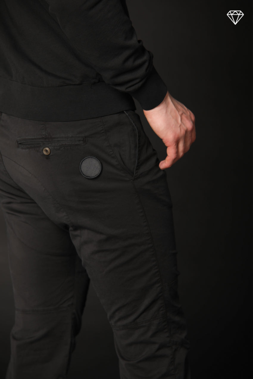 John Coolkhinos men's chino pants in stretch satin logo edition carrot fit ①