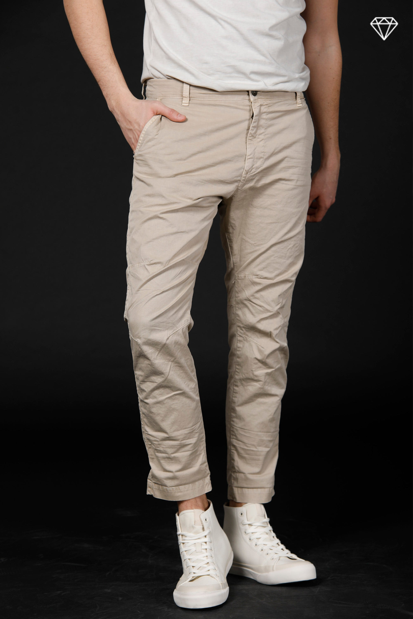 John Coolkhinos men's chino pants in stretch satin logo edition carrot fit ①