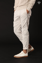 John Coolkhinos men's chino pants in stretch satin logo edition carrot fit ①