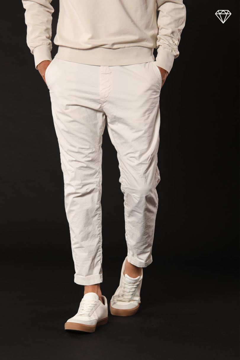 John Coolkhinos men's chino pants in stretch satin logo edition carrot fit ①