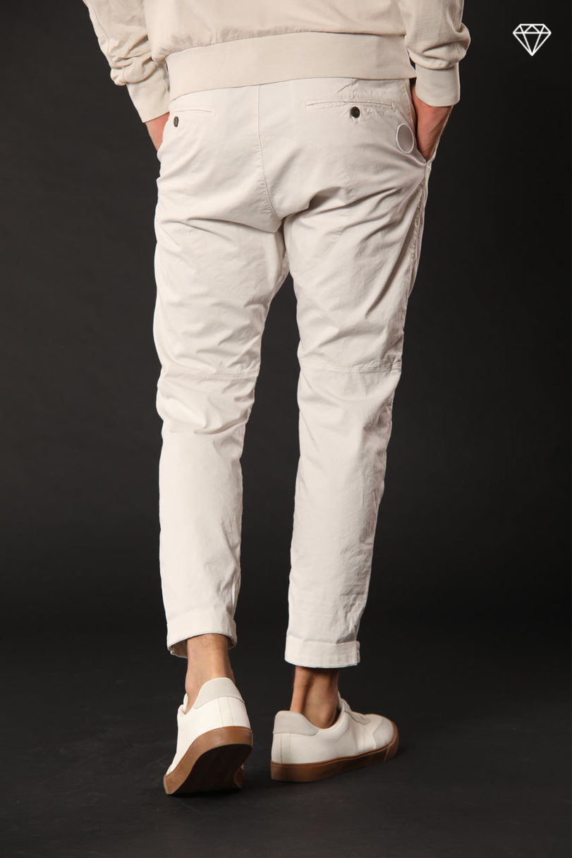 John Coolkhinos men's chino pants in stretch satin logo edition carrot fit ①