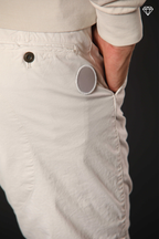 John Coolkhinos men's chino pants in stretch satin logo edition carrot fit ①