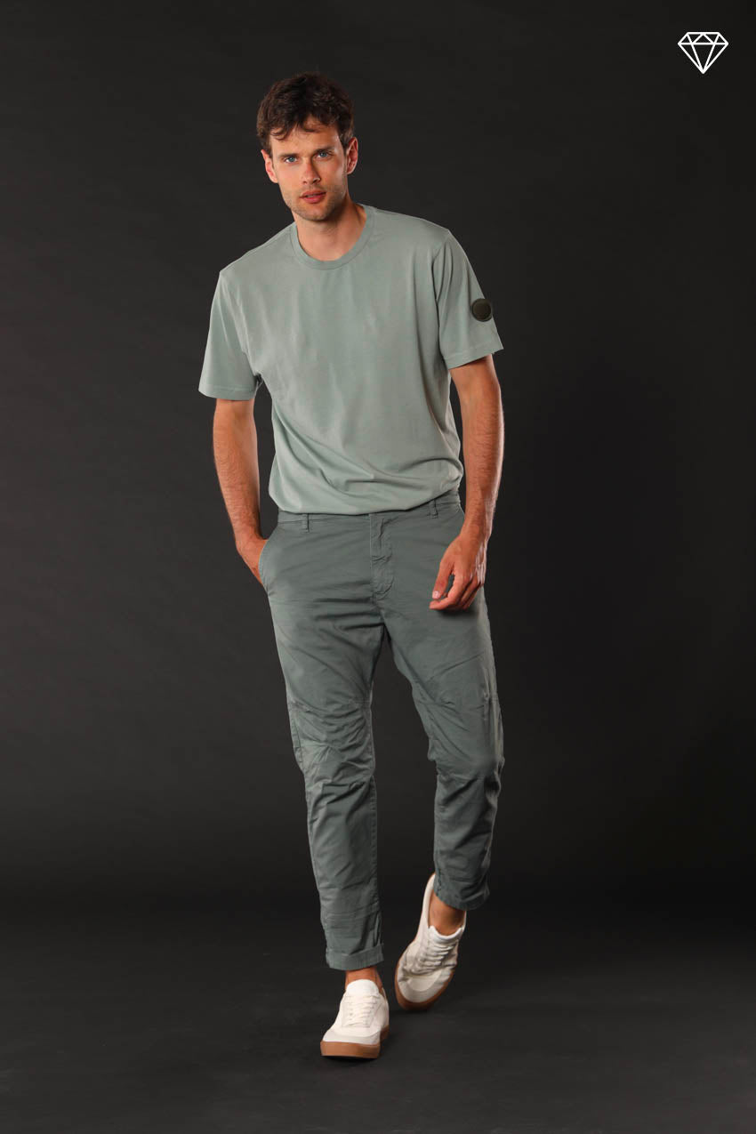 John Coolkhinos men's chino pants in stretch satin logo edition carrot fit ①