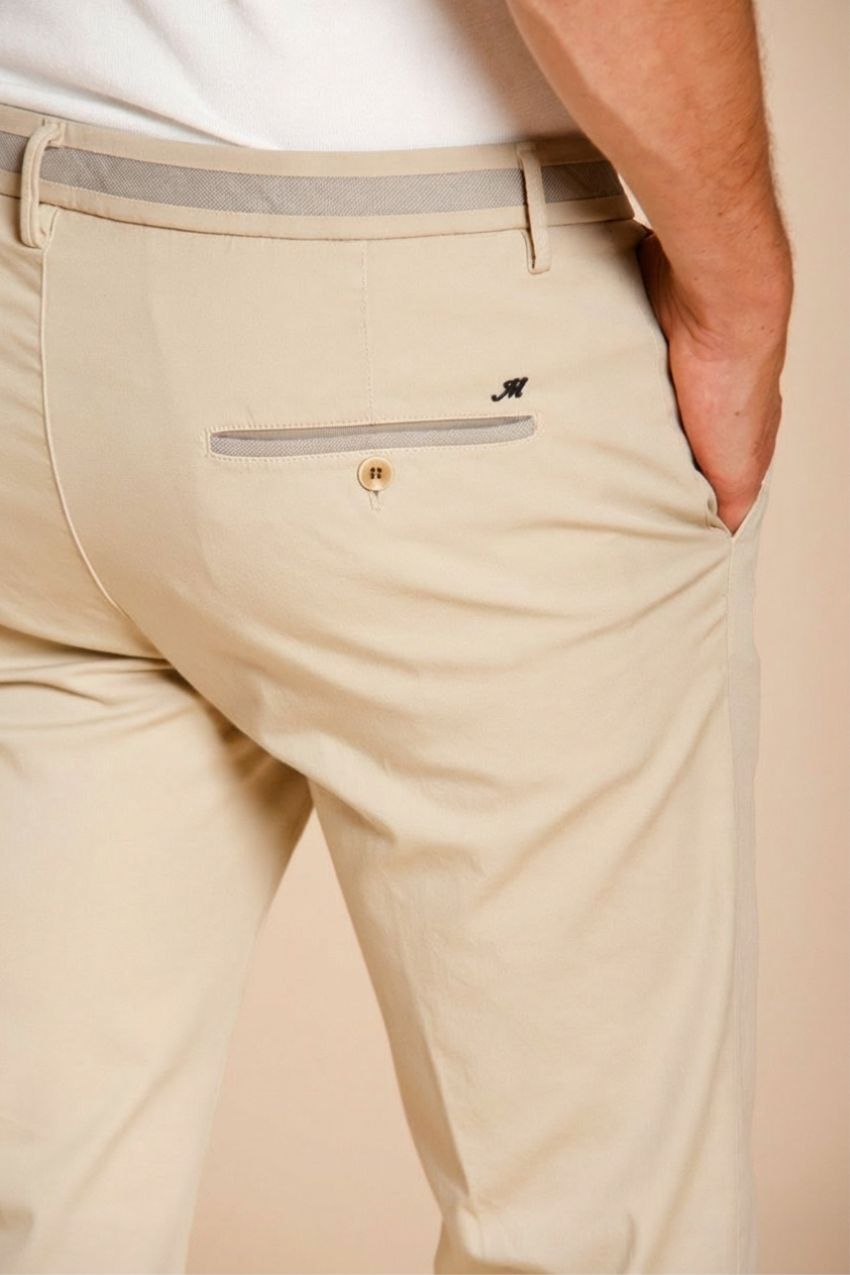 Torino University pantalón chino hombre de satén stretch slim fit