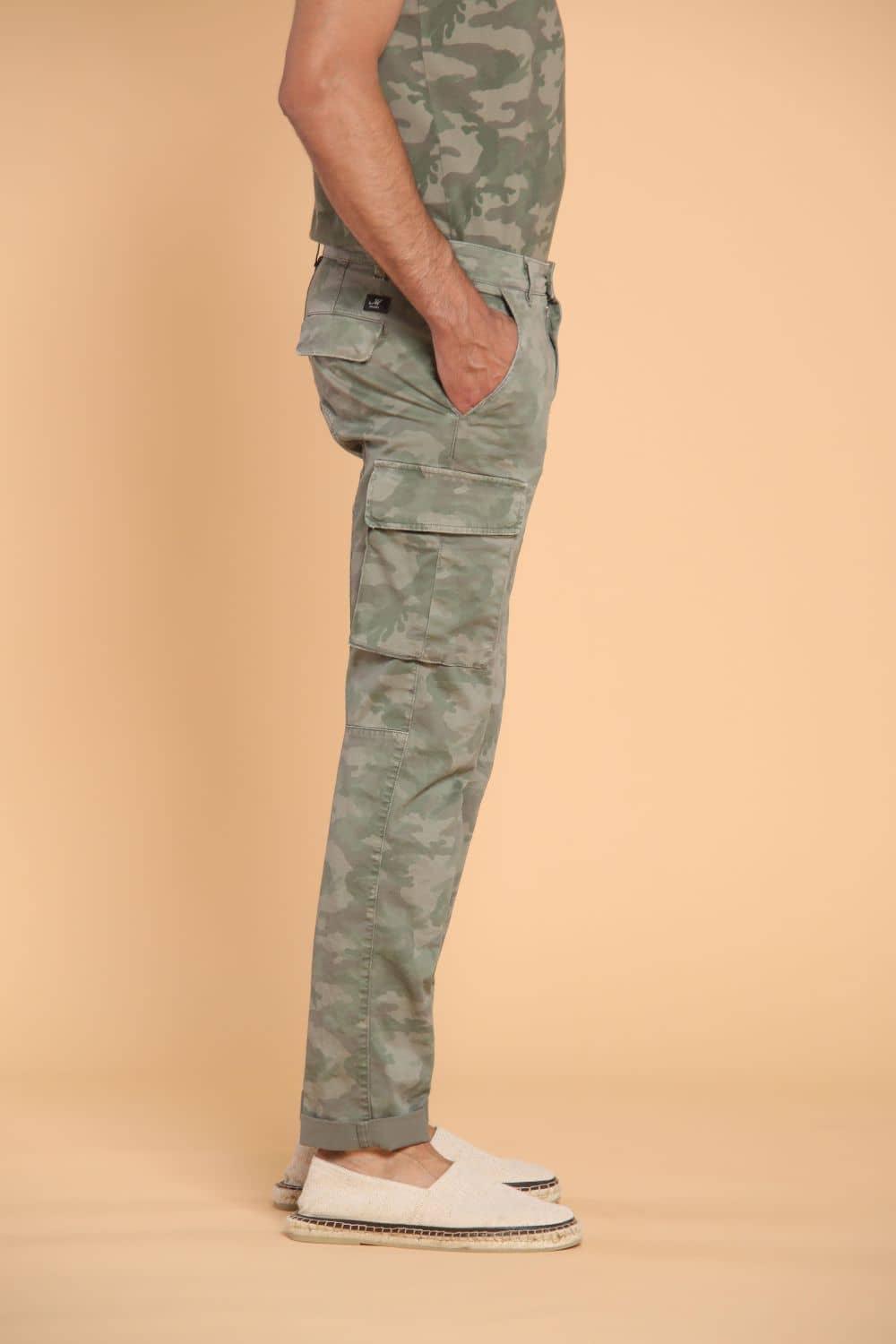 Chile pantalon cargo hombre en algodón con Estampado de camuflaje slim ①