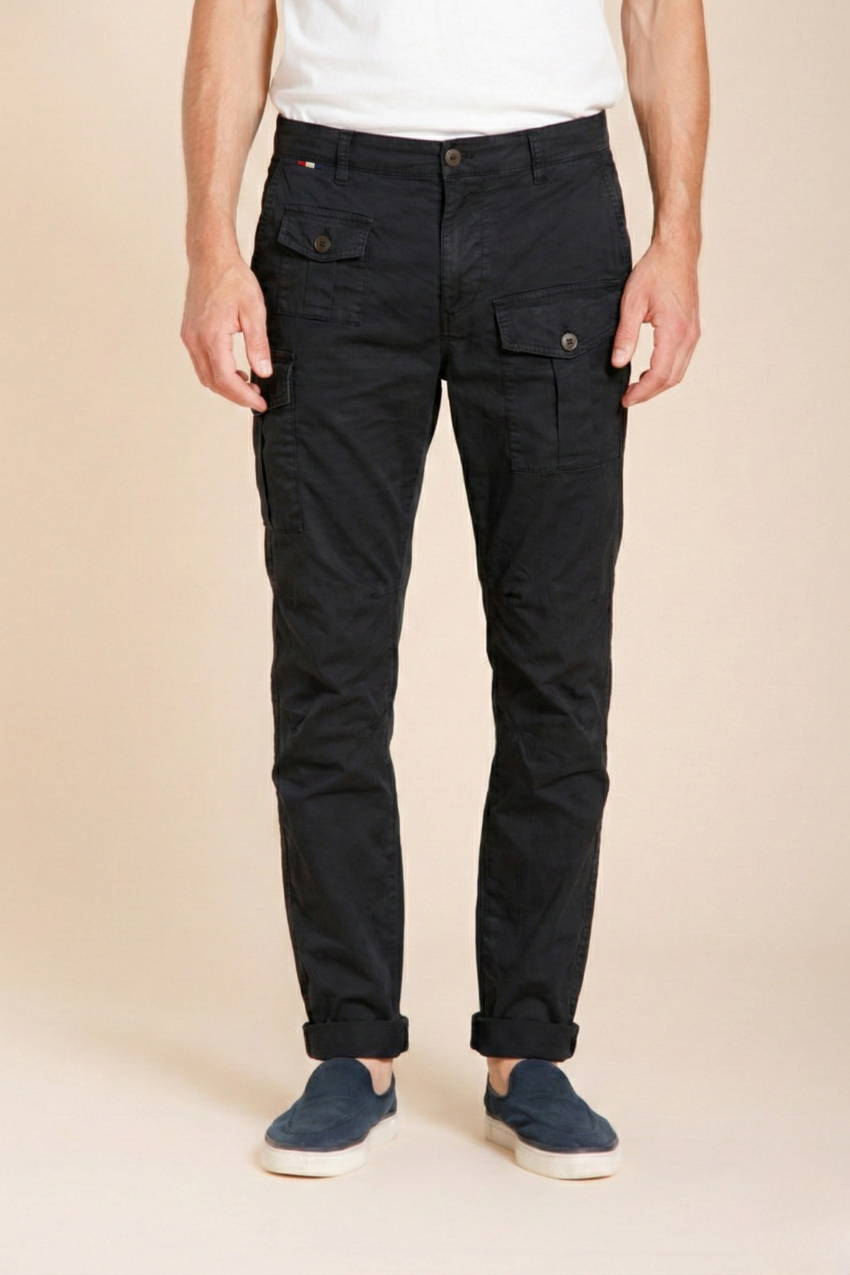 George Coolpocket pantalón cargo hombre en twill ligero stretch Logo Edition carrot fit ①