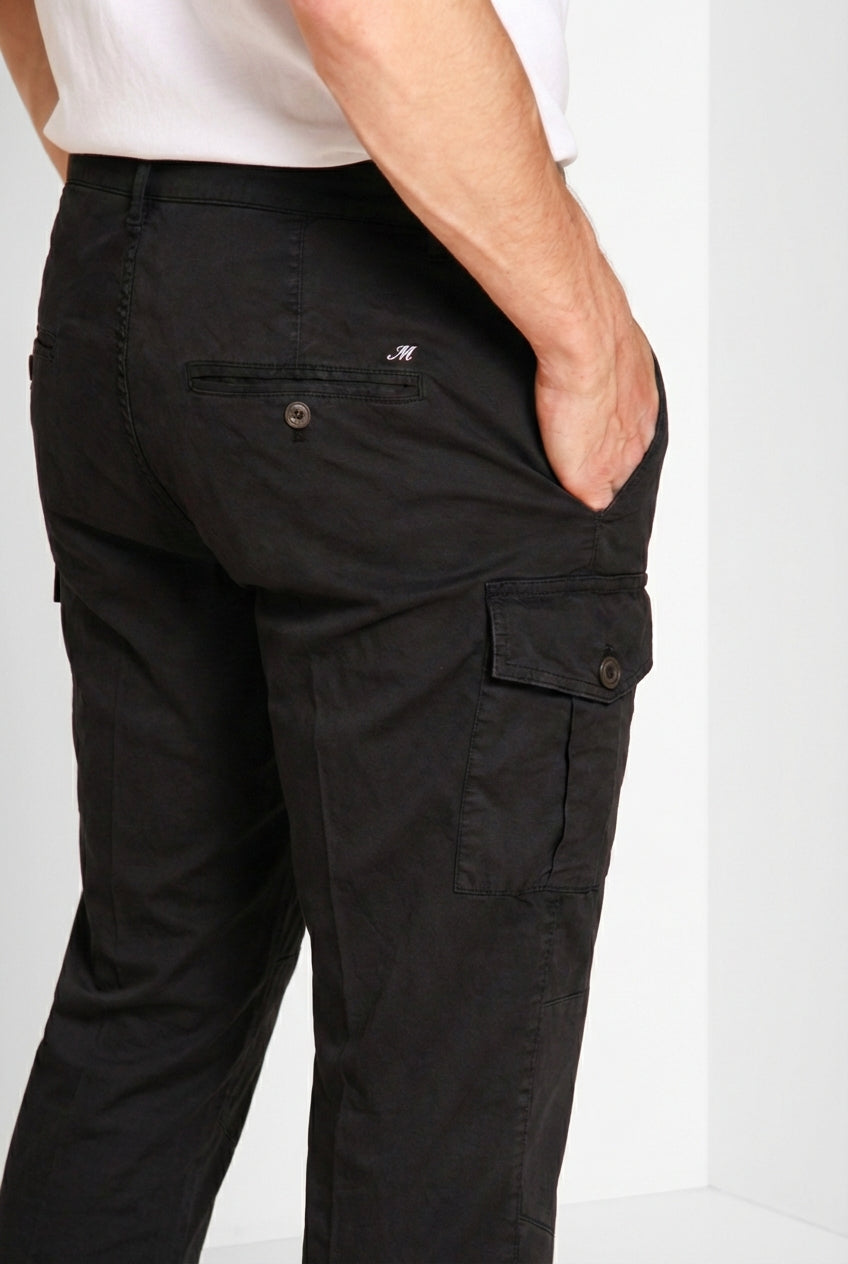 George Coolpocket men's cargo pants in lightweight stretch twill Logo Edition carrot fit ①