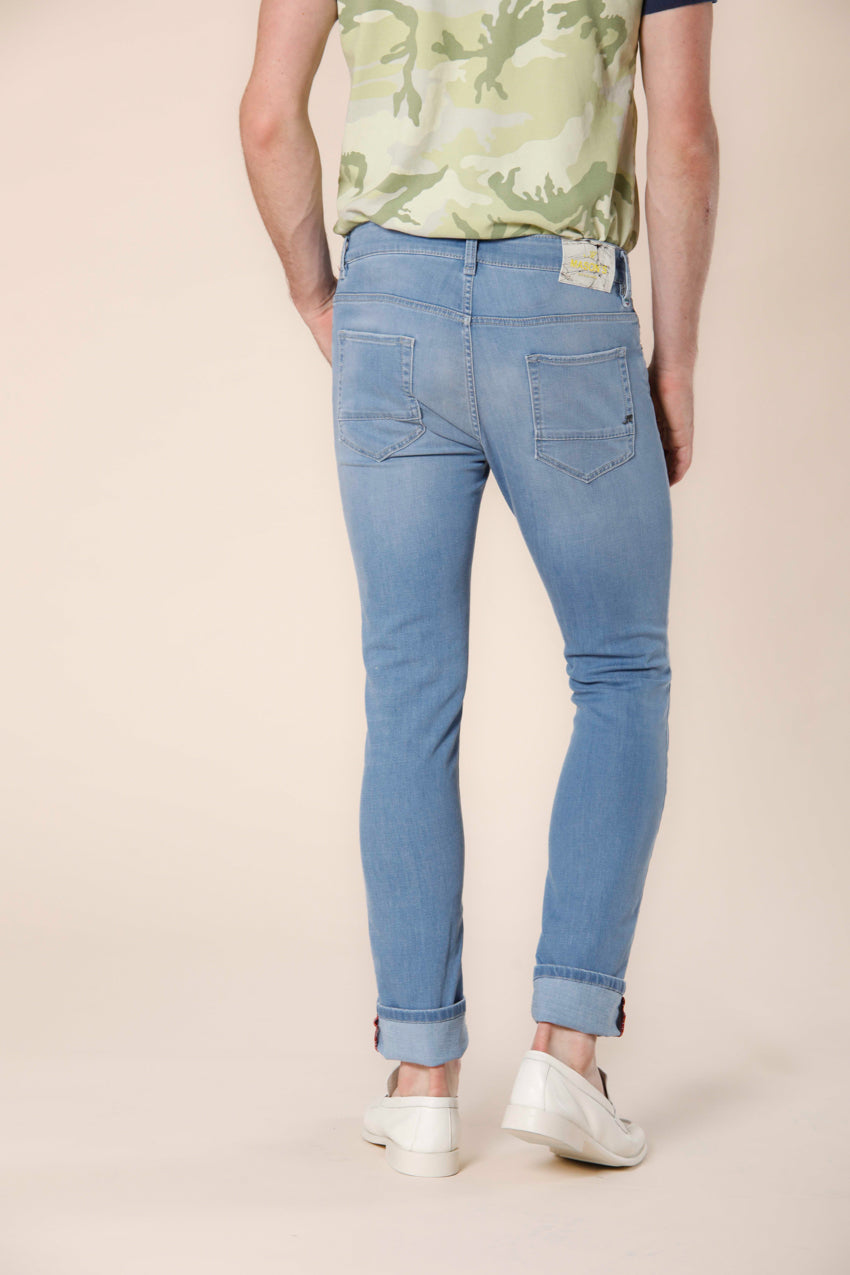 immagine 5 di pantalone 5 tasche  uomo in denim stretch modello Harris colore blu navy slim di mason's