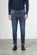 Harris men’s 5-pocket pants in camouflage-pattern denim with slim fit
