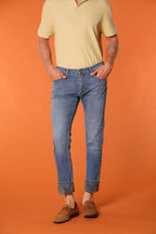 Harris 5 Tasche pantalone uomo denim con stampa interna mimetica slim fit