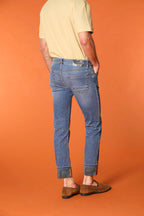 Harris 5 Tasche pantalone uomo denim con stampa interna mimetica slim fit