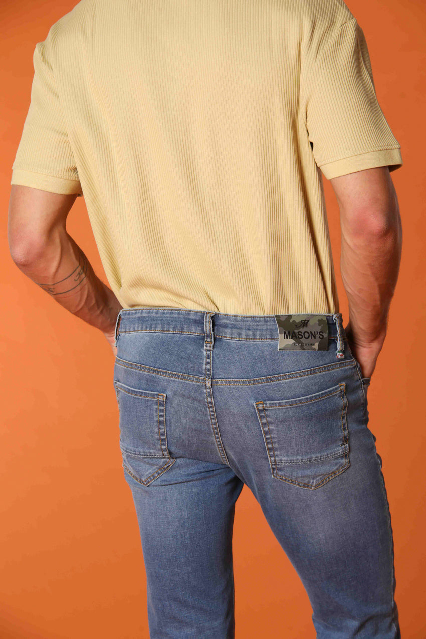 Harris 5 Tasche pantalone uomo denim con stampa interna mimetica slim fit