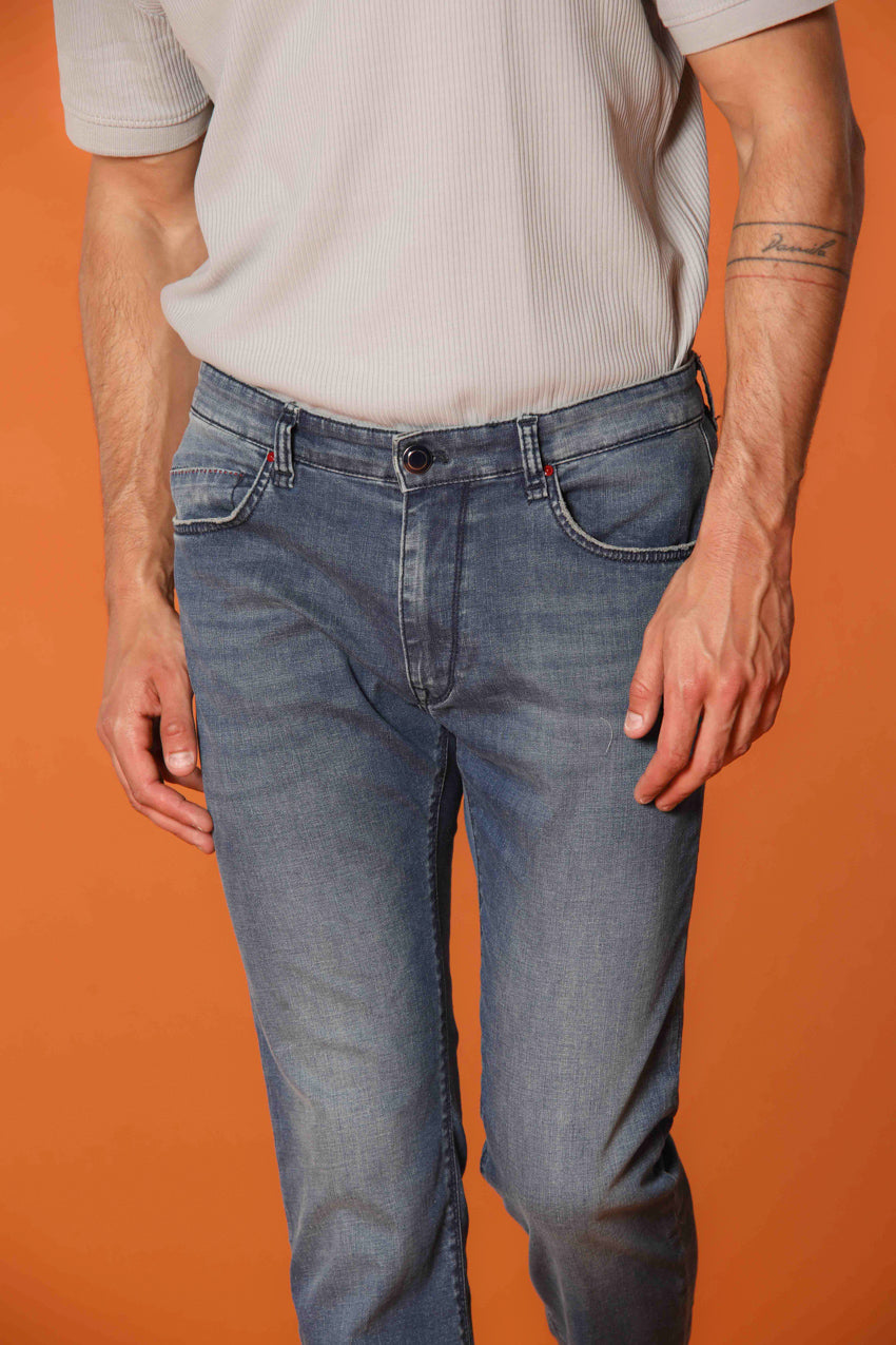 Harris 5 Tasche pantalone uomo denim con stampa interna mimetica slim fit