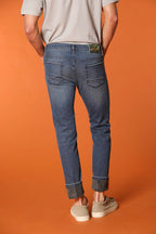 Harris 5 Tasche pantalone uomo denim con stampa interna mimetica slim fit