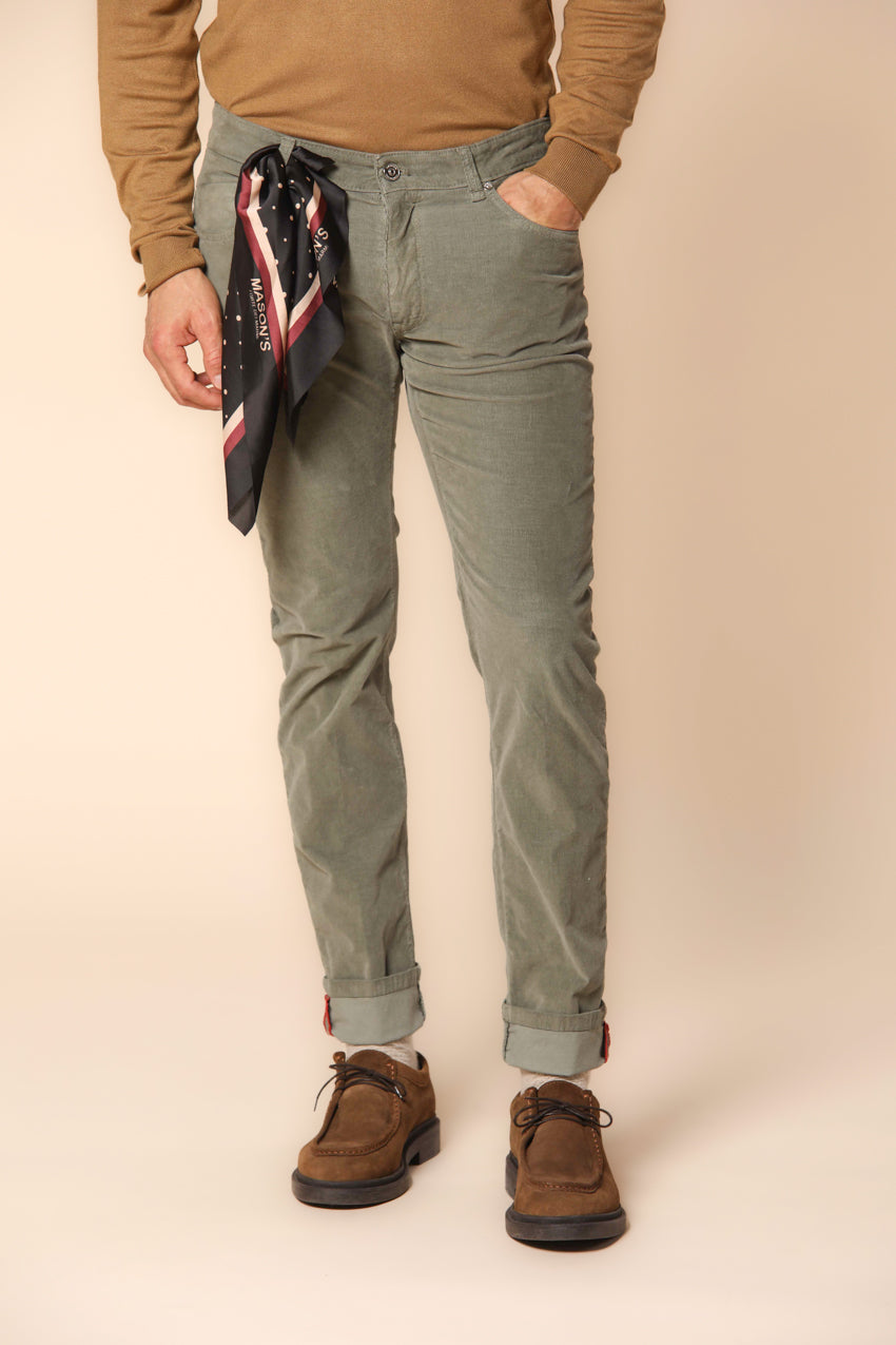 Harris pantalone 5 tasche uomo in velluto 1000 righe slim fit