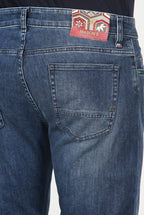 Harris men’s 5-pocket pants in camouflage-pattern denim with regular fit
