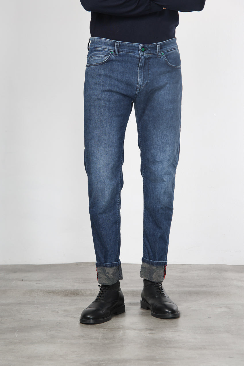 Harris men’s 5-pocket pants in camouflage-pattern denim with regular fit

