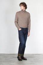 Pantalón Harris de hombre 5 bolsillos en denim Príncipe de Gales regular fit