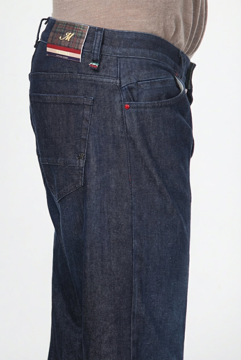 Pantalón Harris de hombre 5 bolsillos en denim Príncipe de Gales regular fit