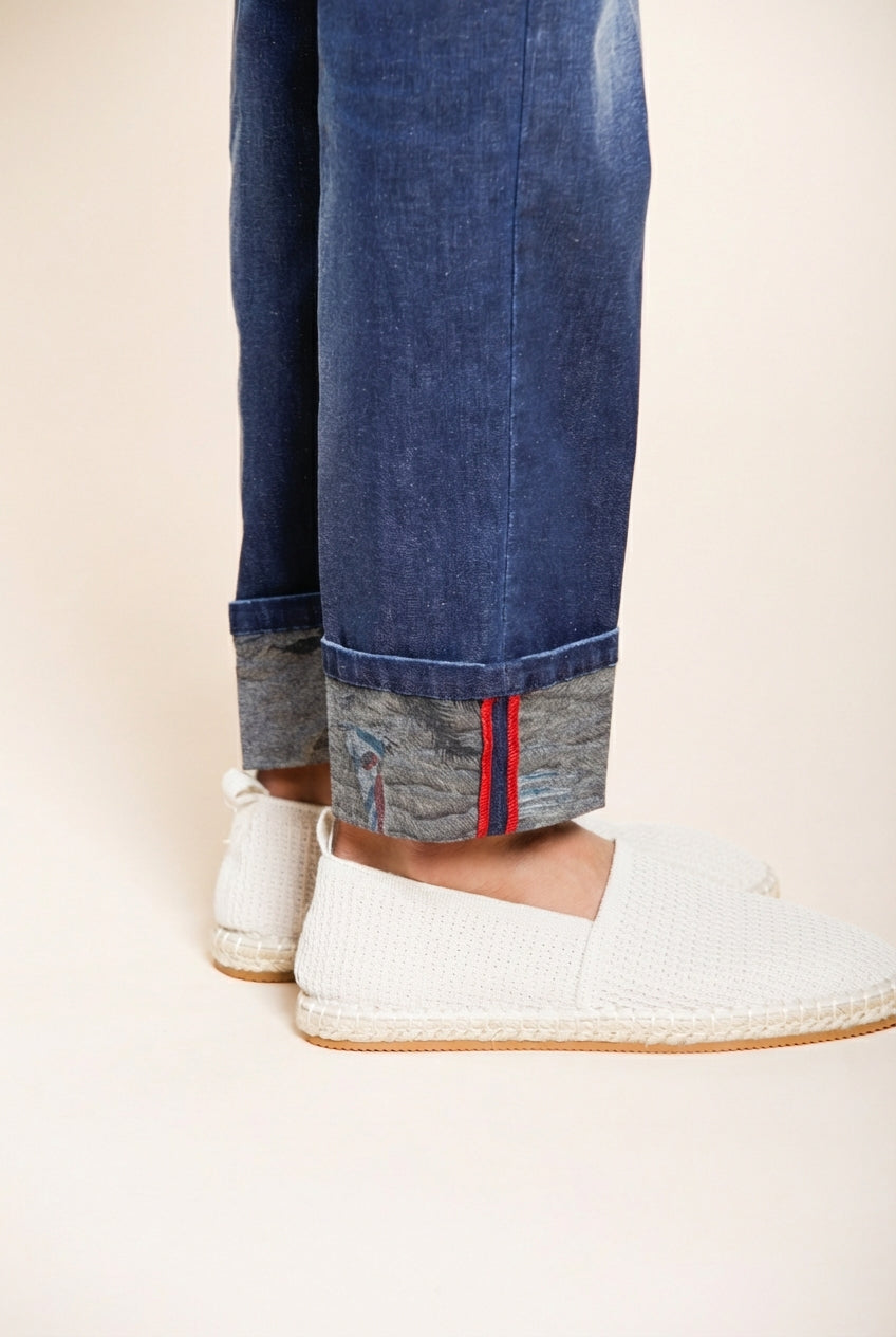 Harris pantalon 5 poches homme en denim avec imprimé Hawaii regular fit