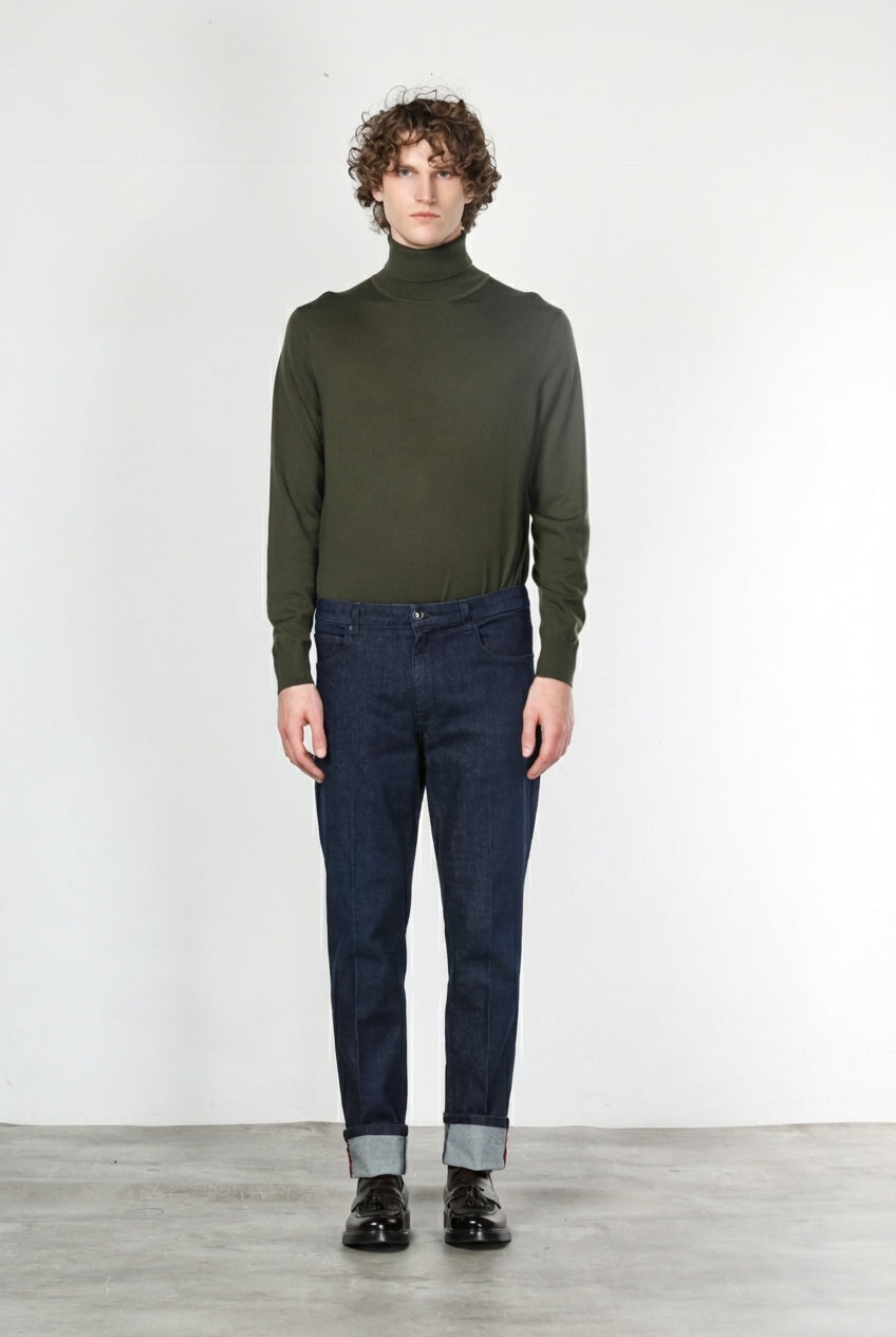 Harris pantalón 5 bolsillos de hombre en tecno denim stretch carrot fit
