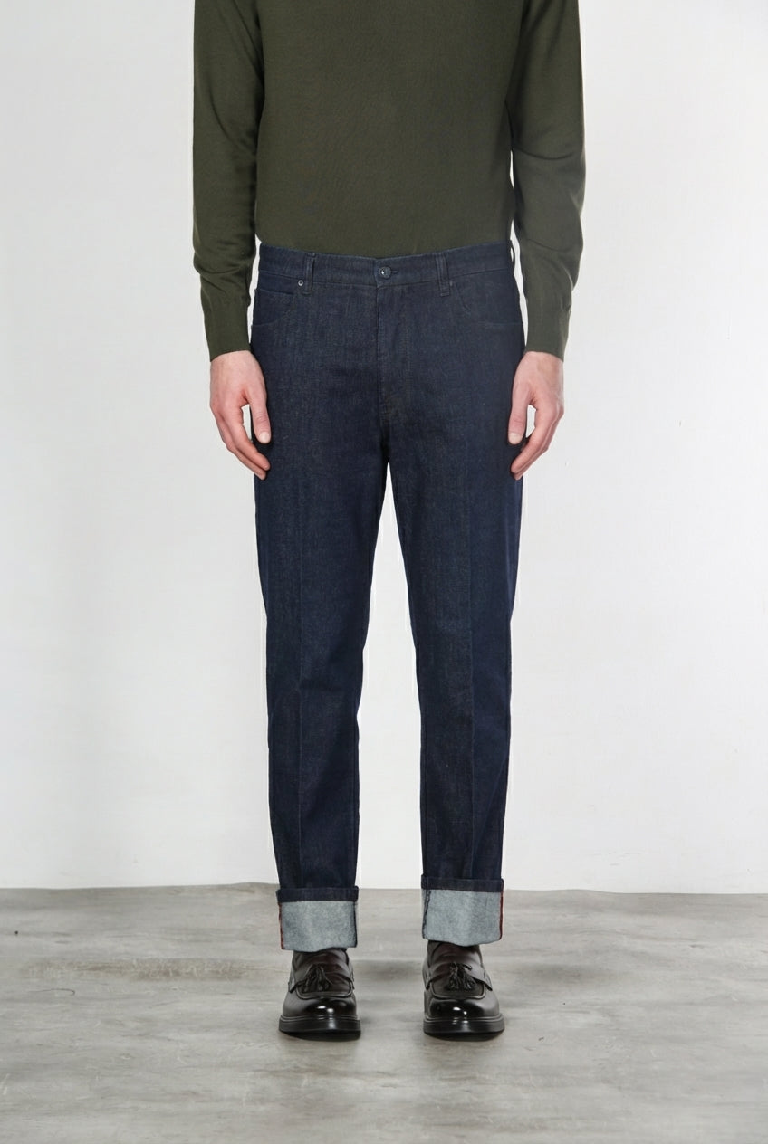 Harris pantalón 5 bolsillos de hombre en tecno denim stretch carrot fit
