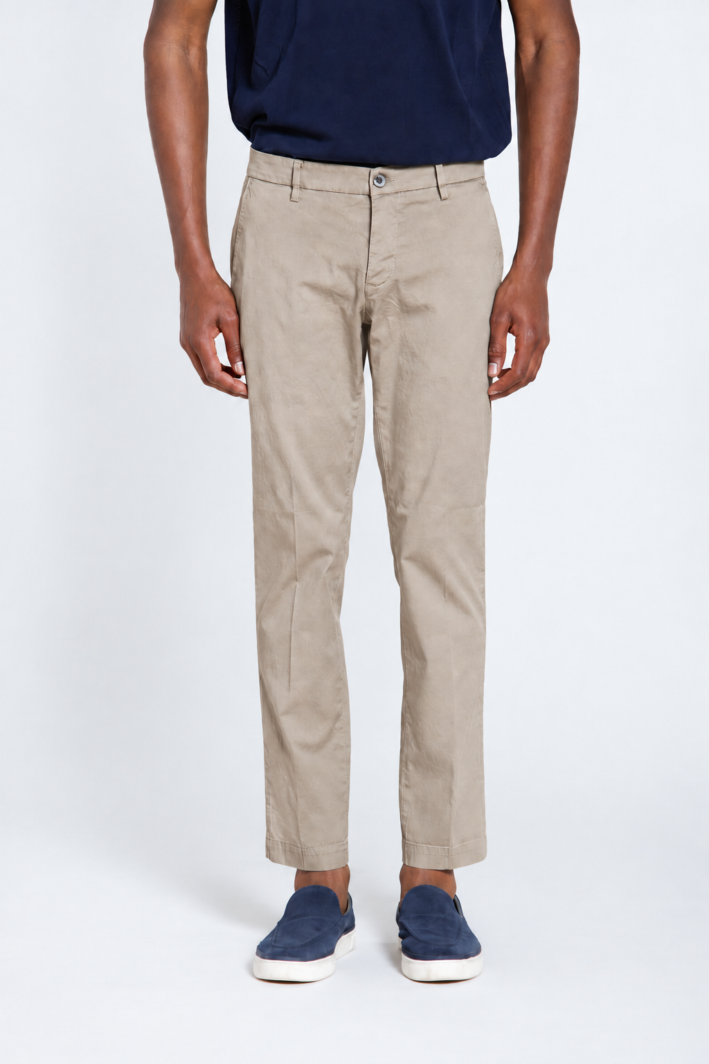 Milano pantalone chino uomo in gabardina stretch extra slim fit ①