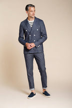 Summer blazer chaqueta hombre cruzado en denim